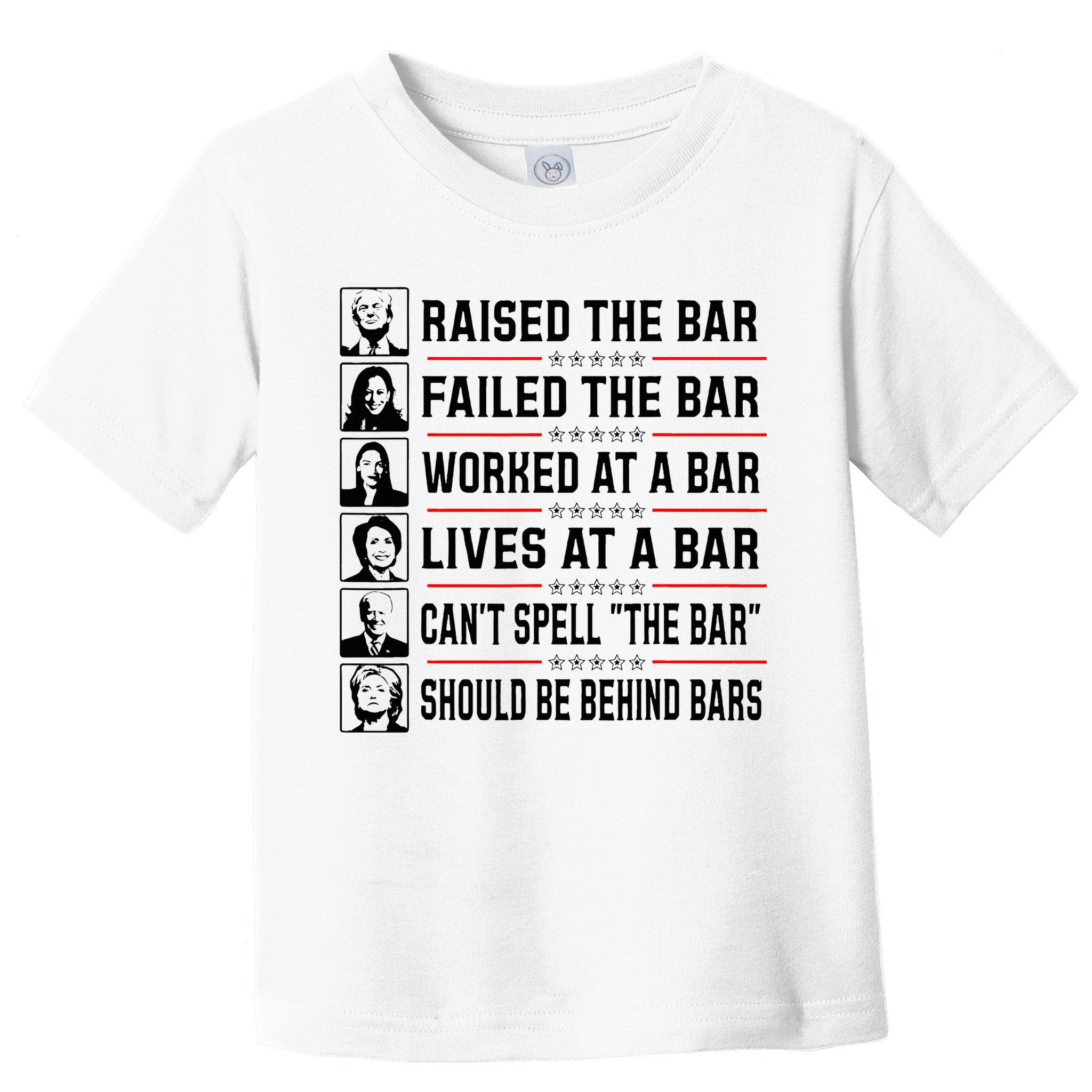 Pro Trump Raised The Bar Funny Political Anti Biden Meme Toddler T-Shirt