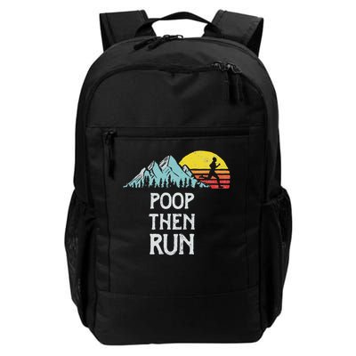Poop Then Run! Funny Trail Running Graphic Daily Commute Backpack