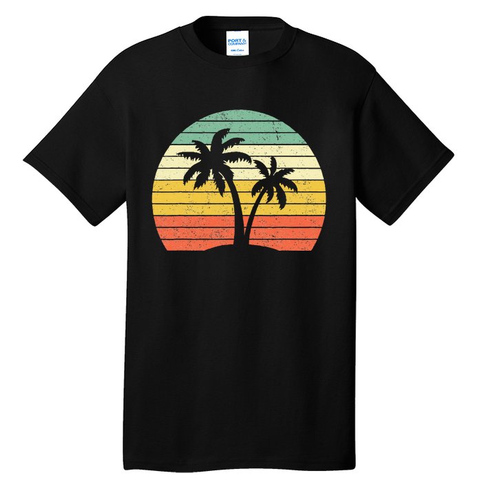 Palm Tree Retro Tropical Beach Tall T-Shirt