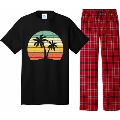 Palm Tree Retro Tropical Beach Pajama Set