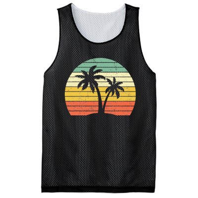 Palm Tree Retro Tropical Beach Mesh Reversible Basketball Jersey Tank