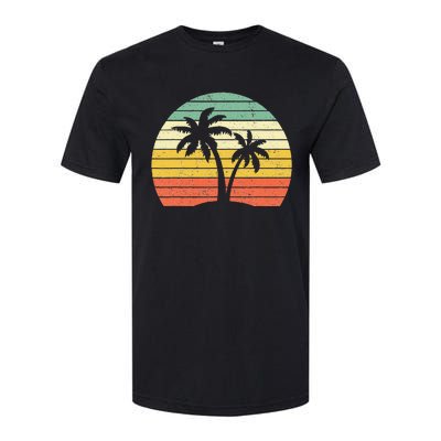 Palm Tree Retro Tropical Beach Softstyle® CVC T-Shirt