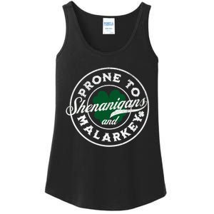 Prone To Shenanigans And Malarkey St Patricks Day Ladies Essential Tank