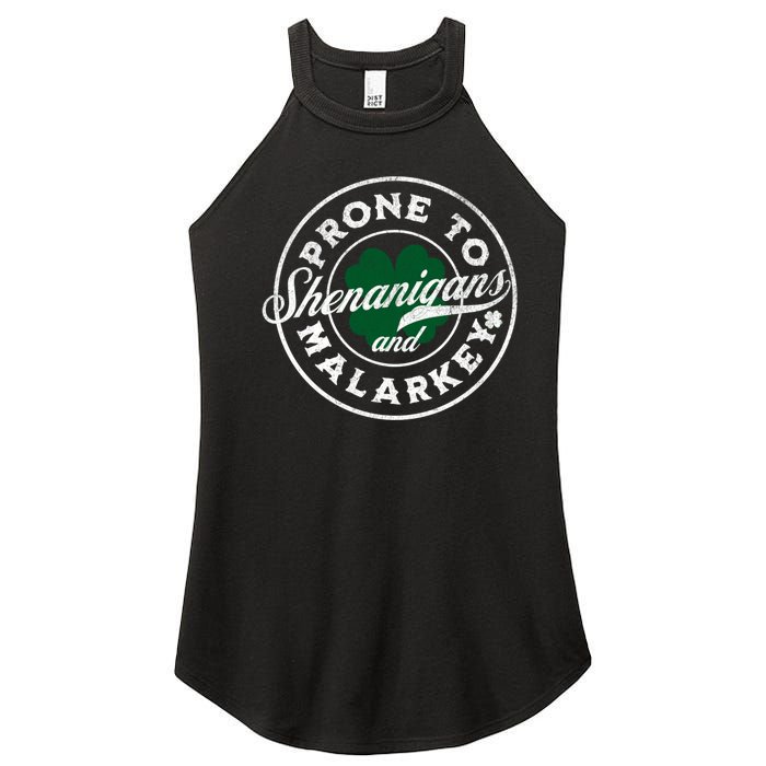 Prone To Shenanigans And Malarkey St Patricks Day Women's Perfect Tri Rocker Tank