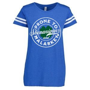 Prone To Shenanigans And Malarkey St Patricks Day Enza Ladies Jersey Football T-Shirt