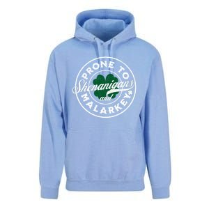 Prone To Shenanigans And Malarkey St Patricks Day Unisex Surf Hoodie