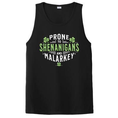 Prone To Shenanigans Malarkey Fun Clovers St Patricks Day PosiCharge Competitor Tank