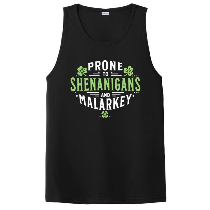 Prone To Shenanigans Malarkey Fun Clovers St Patricks Day PosiCharge Competitor Tank