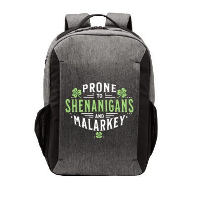 Prone To Shenanigans Malarkey Fun Clovers St Patricks Day Vector Backpack