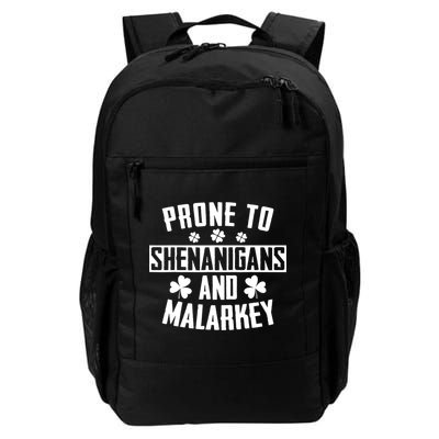 Prone To Shenanigans And Malarkey Irish Shamrock Leprechaun Backpack