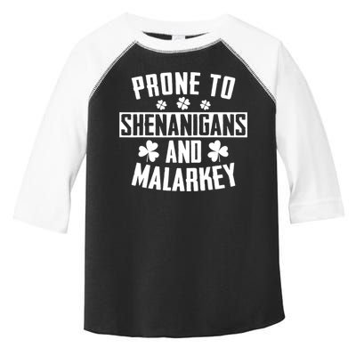 Prone To Shenanigans And Malarkey Irish Shamrock Leprechaun Toddler Fine Jersey T-Shirt