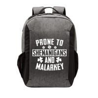 Prone To Shenanigans And Malarkey Irish Shamrock Leprechaun Vector Backpack