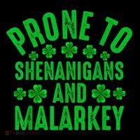 Prone To Shenanigans And Malarkey Irish Shamrock Leprechaun Drawstring Bag