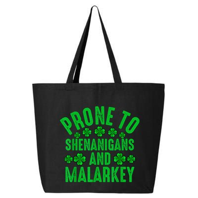 Prone To Shenanigans And Malarkey Irish Shamrock Leprechaun 25L Jumbo Tote