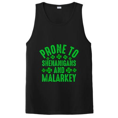 Prone To Shenanigans And Malarkey Irish Shamrock Leprechaun PosiCharge Competitor Tank