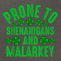 Prone To Shenanigans And Malarkey Irish Shamrock Leprechaun Cotton Canvas Backpack