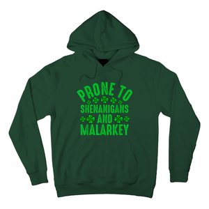 Prone To Shenanigans And Malarkey Irish Shamrock Leprechaun Hoodie