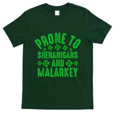 Prone To Shenanigans And Malarkey Irish Shamrock Leprechaun T-Shirt