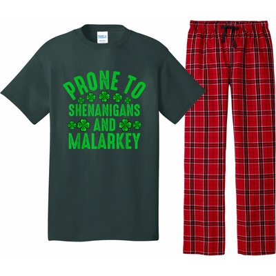 Prone To Shenanigans And Malarkey Irish Shamrock Leprechaun Pajama Set