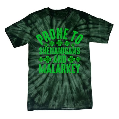 Prone To Shenanigans And Malarkey Irish Shamrock Leprechaun Tie-Dye T-Shirt