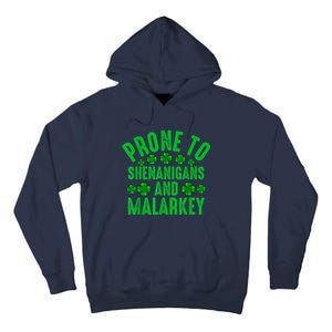 Prone To Shenanigans And Malarkey Irish Shamrock Leprechaun Tall Hoodie