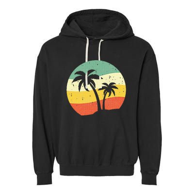 Palm Tree Summer Sunshine Summer Vacation Garment-Dyed Fleece Hoodie