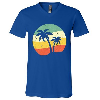 Palm Tree Summer Sunshine Summer Vacation V-Neck T-Shirt