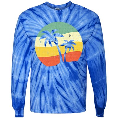 Palm Tree Summer Sunshine Summer Vacation Tie-Dye Long Sleeve Shirt