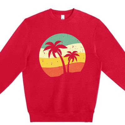 Palm Tree Summer Sunshine Summer Vacation Premium Crewneck Sweatshirt