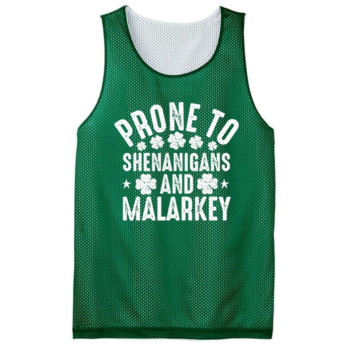 Prone To Shenanigans And Malarkey St Patricks Day Mesh Reversible Basketball Jersey Tank