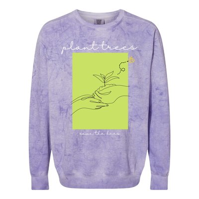 Plant Trees Save The Bees: Environt/nature Conservation Gift Colorblast Crewneck Sweatshirt