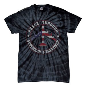 Peace Through Superior Firepower B 52 Stratofortress Design Tie-Dye T-Shirt