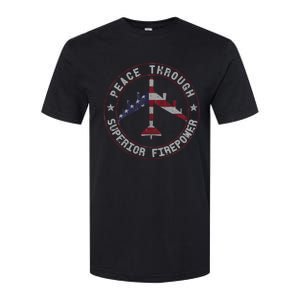 Peace Through Superior Firepower B 52 Stratofortress Design Softstyle CVC T-Shirt