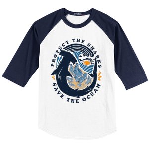 Protect The Shark Save The Ocean Save Ocean Baseball Sleeve Shirt