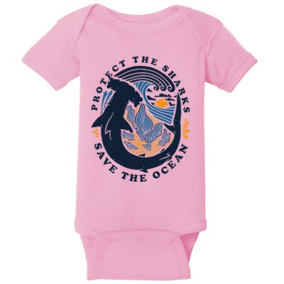 Protect The Shark Save The Ocean Save Ocean Baby Bodysuit