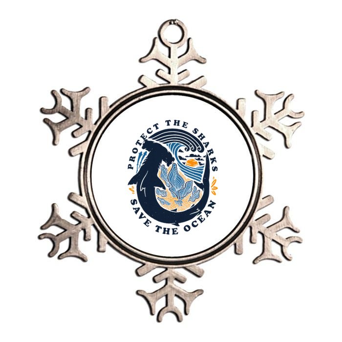 Protect The Shark Save The Ocean Save Ocean Metallic Star Ornament