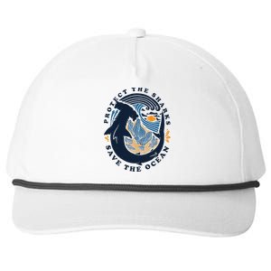 Protect The Shark Save The Ocean Save Ocean Snapback Five-Panel Rope Hat