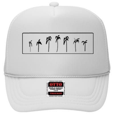 Palm Trees Simple Sophisticated Vacation High Crown Mesh Back Trucker Hat