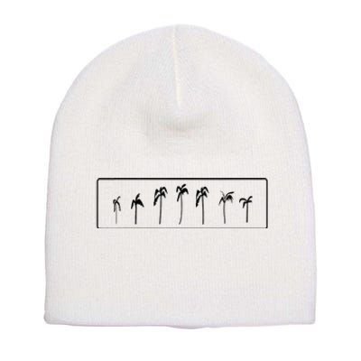 Palm Trees Simple Sophisticated Vacation Short Acrylic Beanie