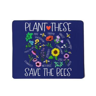 Plant These Save Bees Wildflower Earth Day Support Bee Lover Mousepad