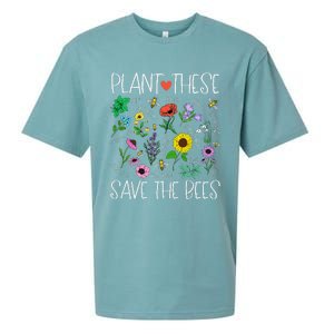 Plant These Save Bees Wildflower Earth Day Support Bee Lover Sueded Cloud Jersey T-Shirt