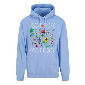 Plant These Save Bees Wildflower Earth Day Support Bee Lover Unisex Surf Hoodie