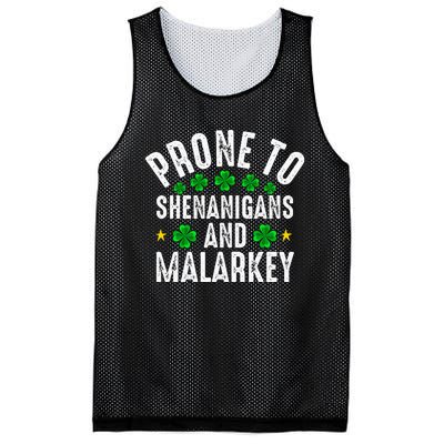 Prone To Shenanigans And Malarkey St Patricks Day Mesh Reversible Basketball Jersey Tank