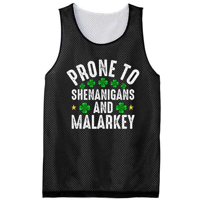 Prone To Shenanigans And Malarkey St Patricks Day Mesh Reversible Basketball Jersey Tank