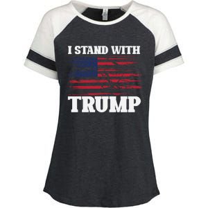 Pro Trump Supporter Trump Gift I Stand With Trump Gift Enza Ladies Jersey Colorblock Tee