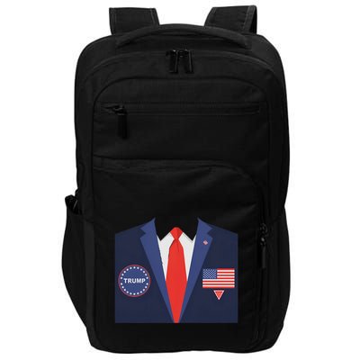 President Trump Suit Halloween Lazy Costume Flag Impact Tech Backpack