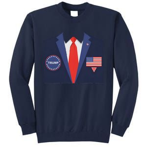 President Trump Suit Halloween Lazy Costume Flag Tall Sweatshirt