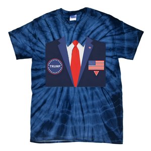 President Trump Suit Halloween Lazy Costume Flag Tie-Dye T-Shirt