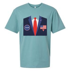 President Trump Suit Halloween Lazy Costume Flag Sueded Cloud Jersey T-Shirt