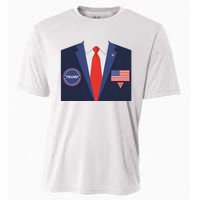 President Trump Suit Halloween Lazy Costume Flag Cooling Performance Crew T-Shirt